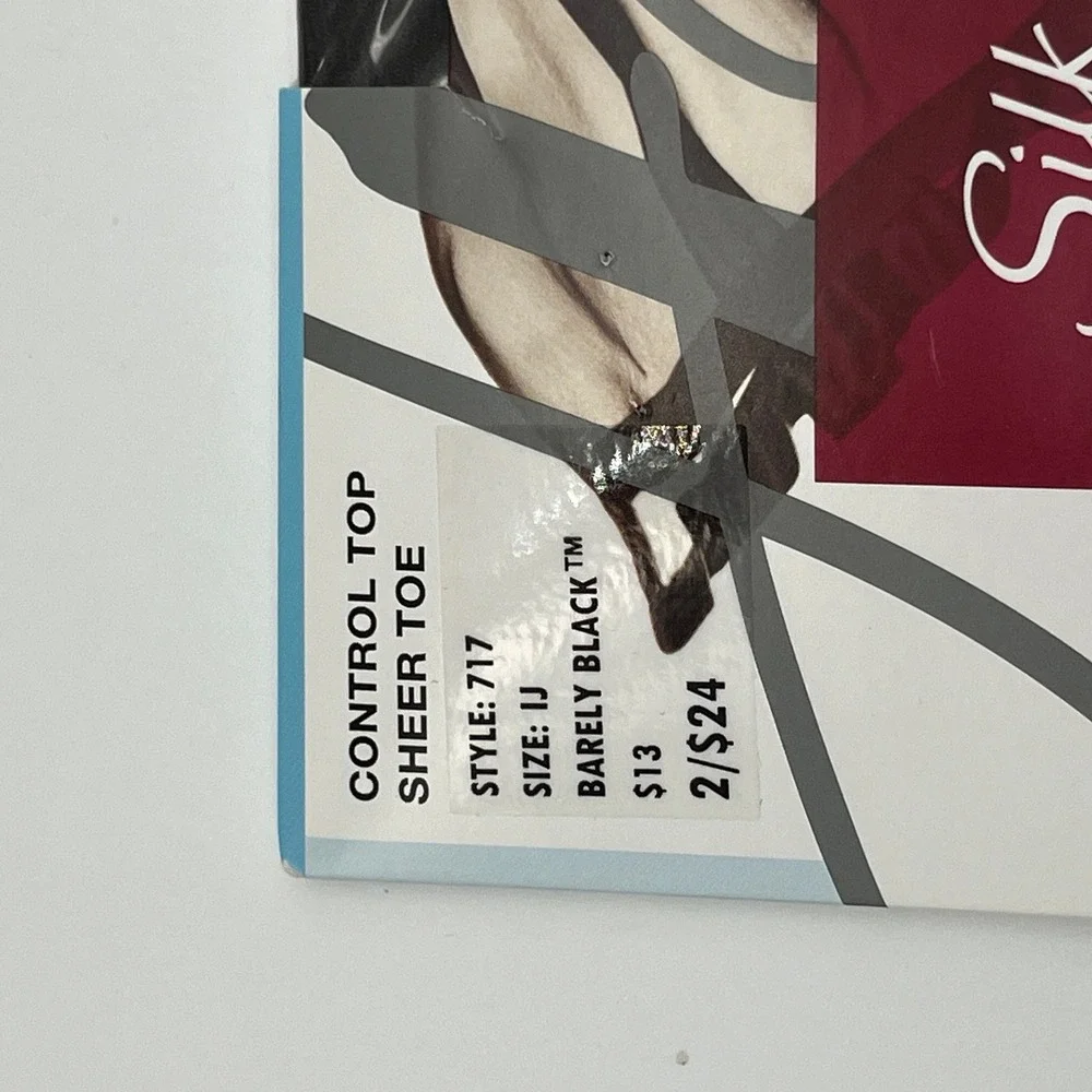 Hanes Pantyhose Womens IJ Black/Tan Silk Reflections Silky Sheer Control Top 2pk